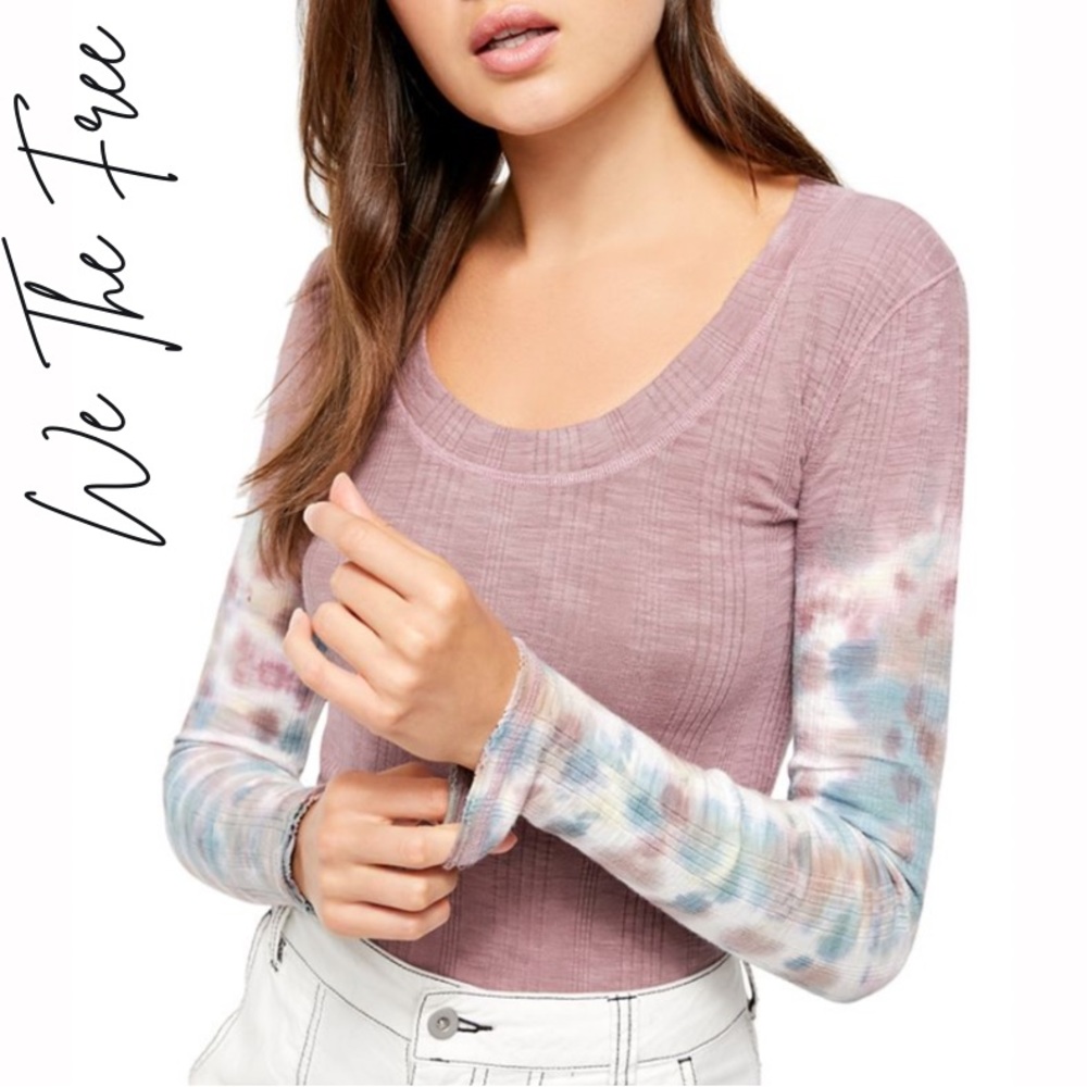 We The Free Women's Pink and Multicolor Long Sleeve Top